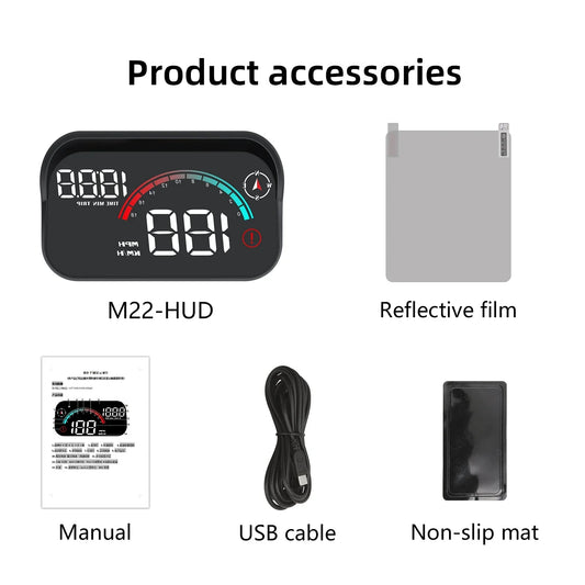 AD M22 GPS HUD Universal Digital Speedometer Display Black