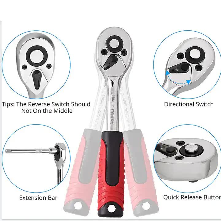 NNEDSZ 46-Piece Professional Socket Wrench Set - 1/4 Drive, Chrome Vanadium Steel, Ratchet & Bit Kit for Automotive and Household Repairs Black Box