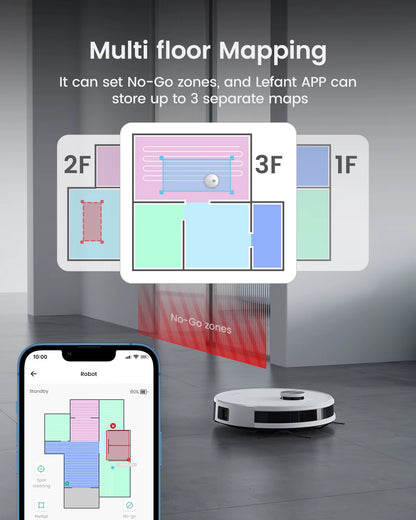 M1 LDS Robot Vacuum Cleaner with Multi Plane Mapping, 4000Pa Suction,Schedule, App/Alexa Control, for Pet Hair