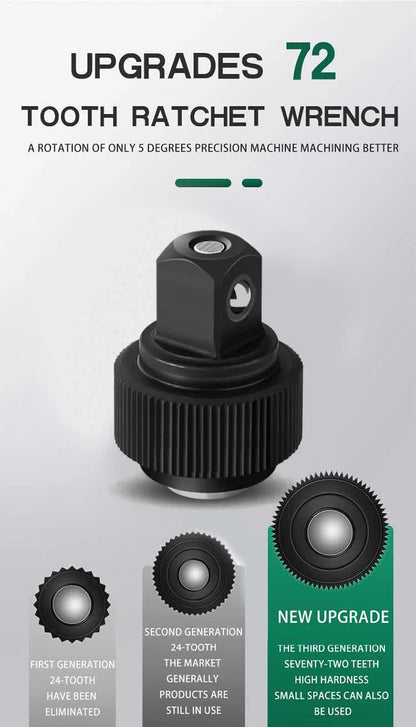 NNEDSZ 46-Piece Professional Socket Wrench Set - 1/4 Drive, Chrome Vanadium Steel, Ratchet & Bit Kit for Automotive and Household Repairs Black Box